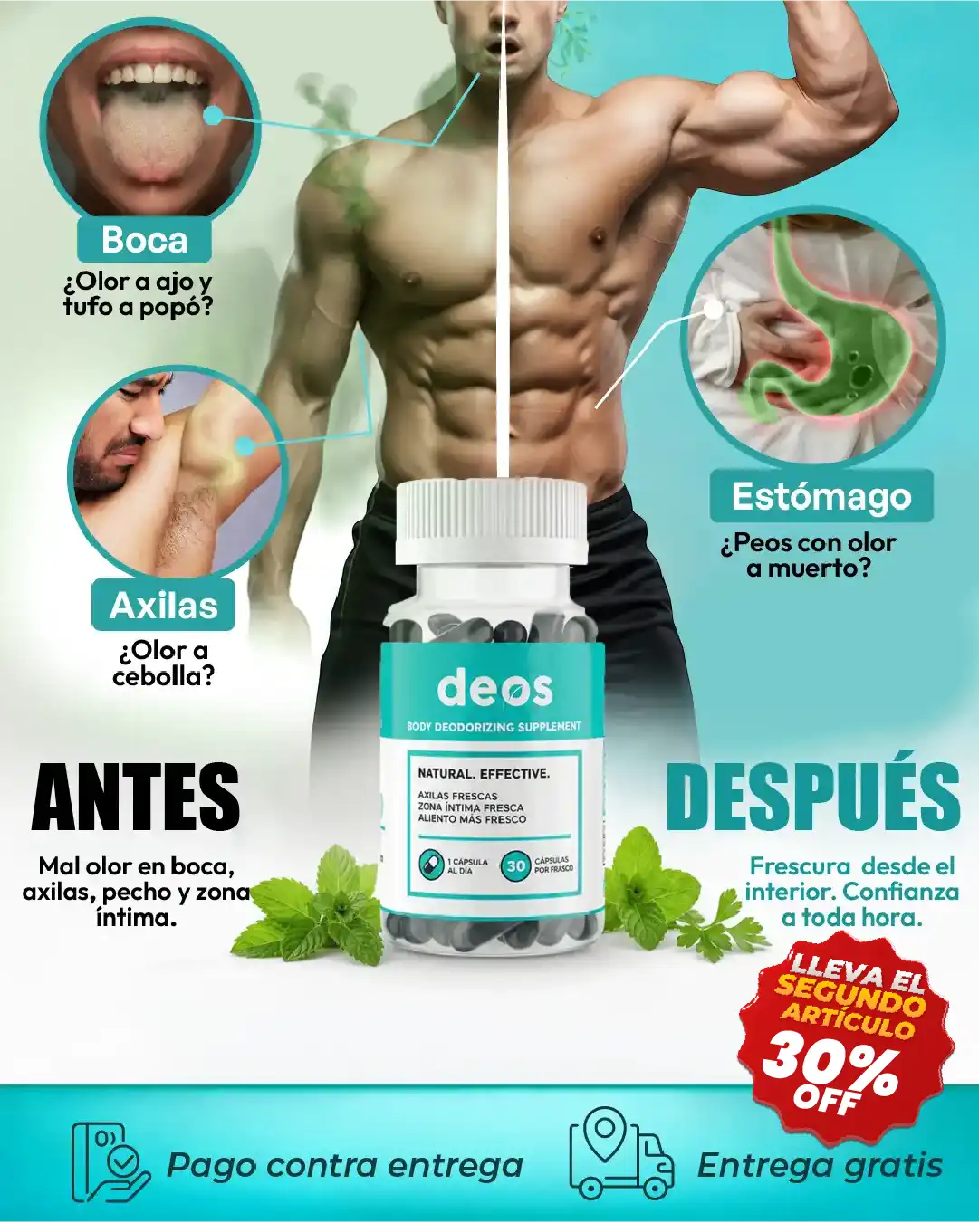 DEOS Suplemento Desodorante - Frescura de Cuerpo Completo