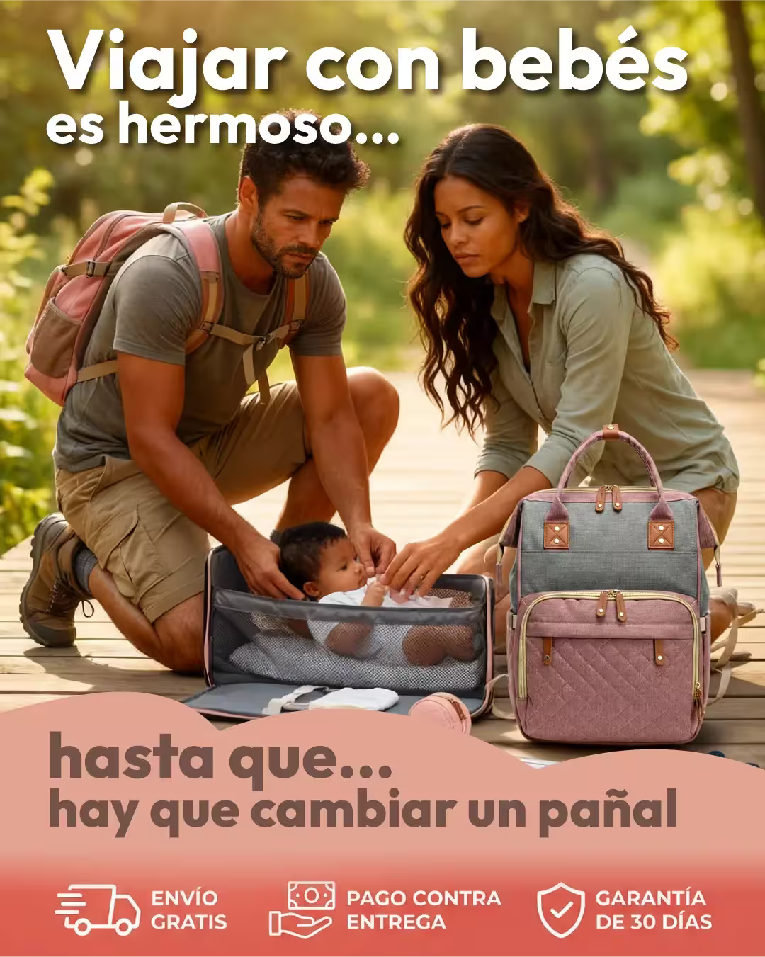 Pañalera Tipo Morral con Cambiador